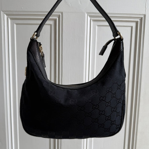 Gucci GG Canvas Black Shoulder Bag