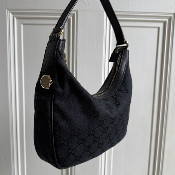 Gucci GG Canvas Black Shoulder Bag