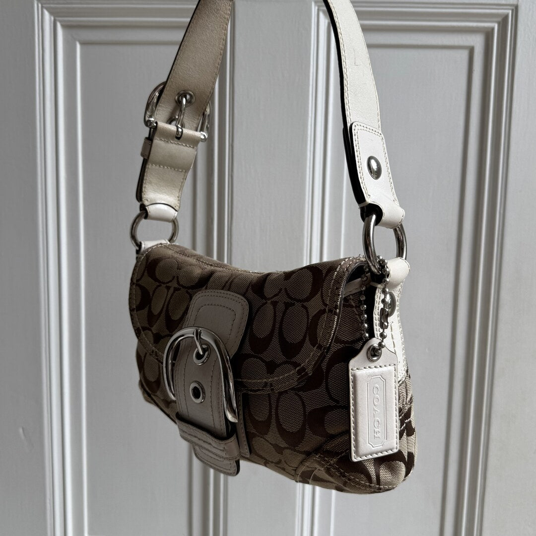 Coach Signature Soho White Shoulder Bag