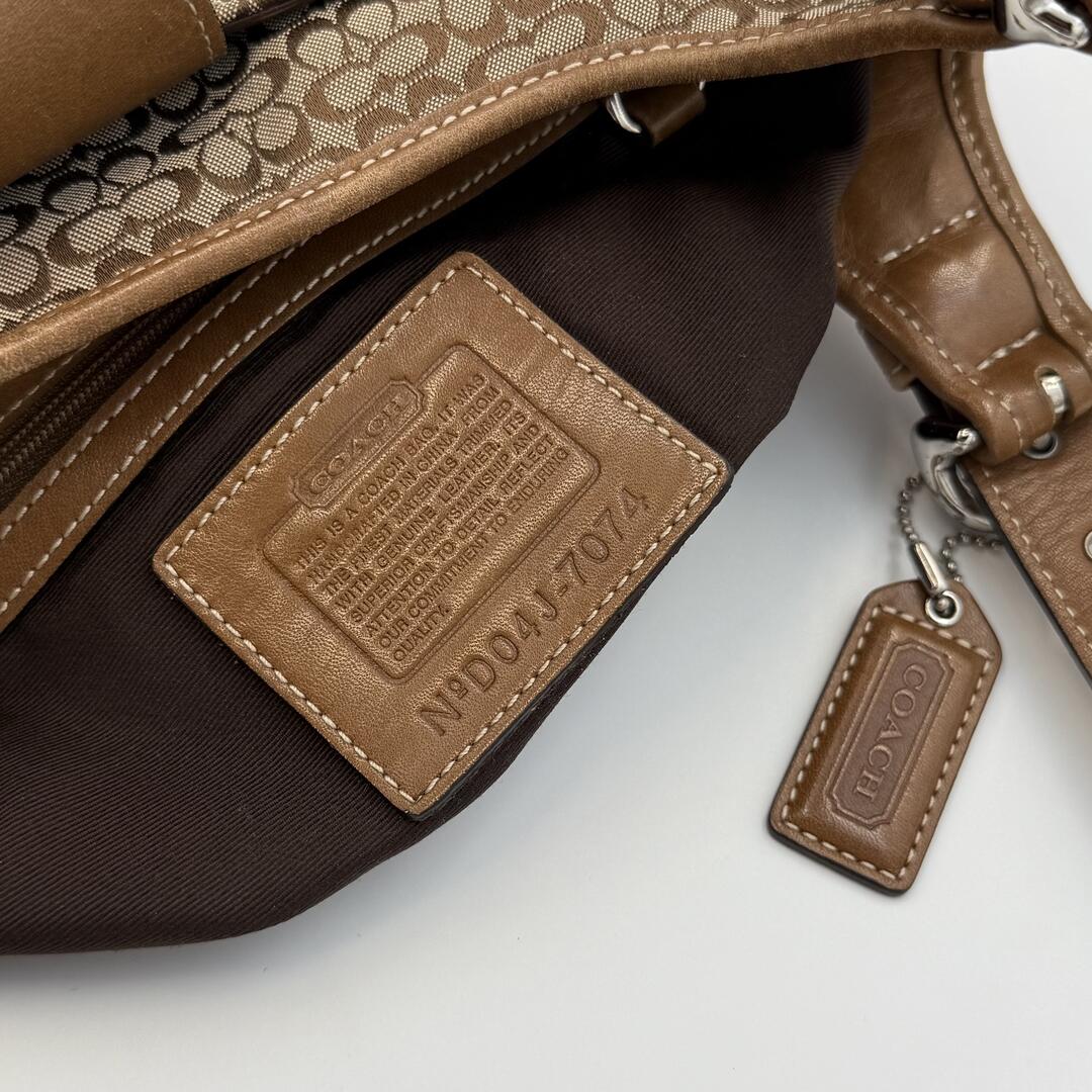 Coach Mini Signature Hobo Buckle Brown Shoulder Bag