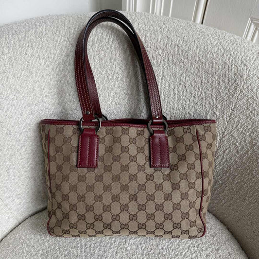 Gucci GG Monogram Canvas Red Tote Bag