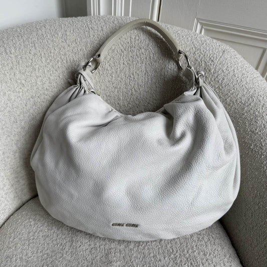 Miu Miu Hobo Bow Leather White Shoulder Bag