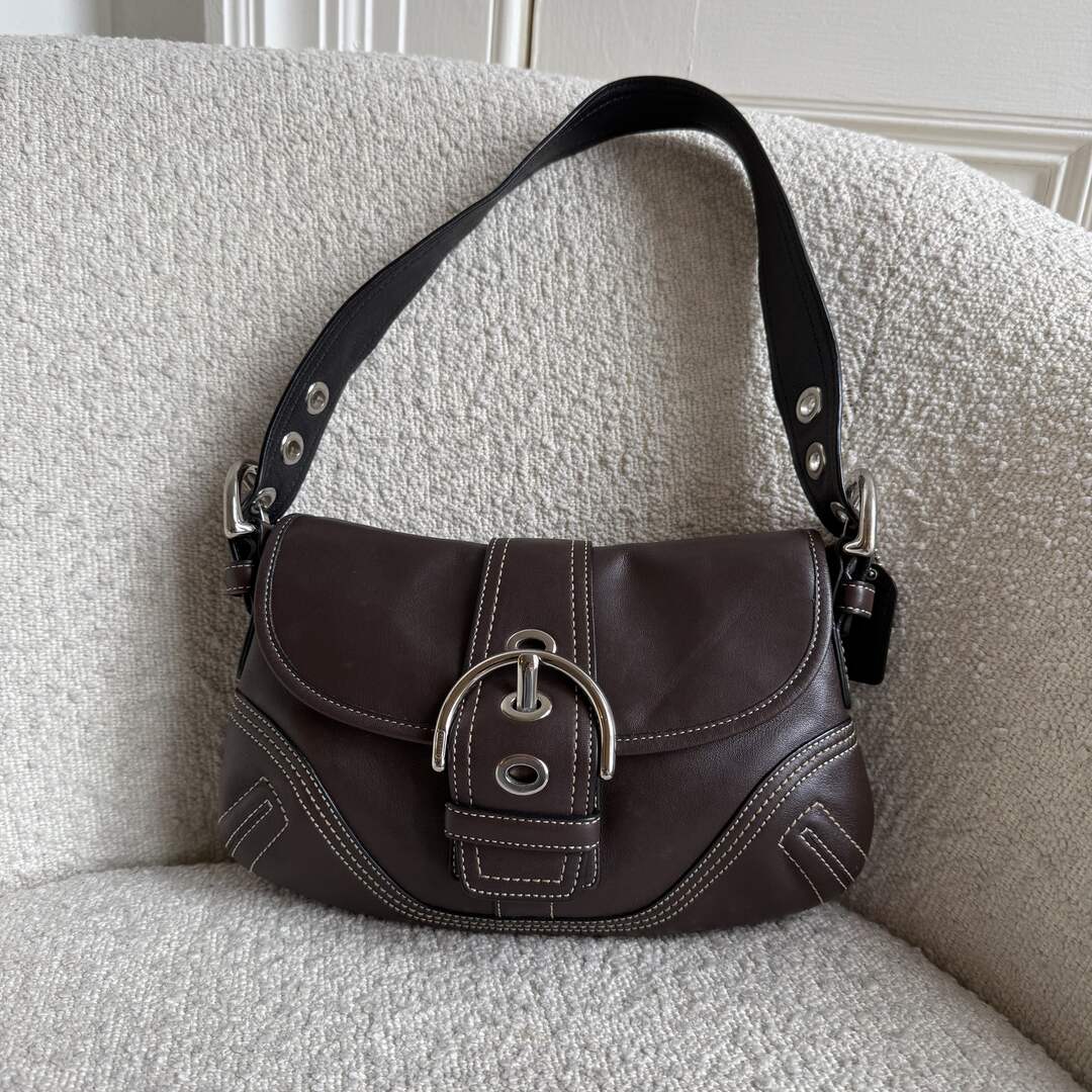 Coach Mini Soho Leather Dark Brown Shoulder Bag