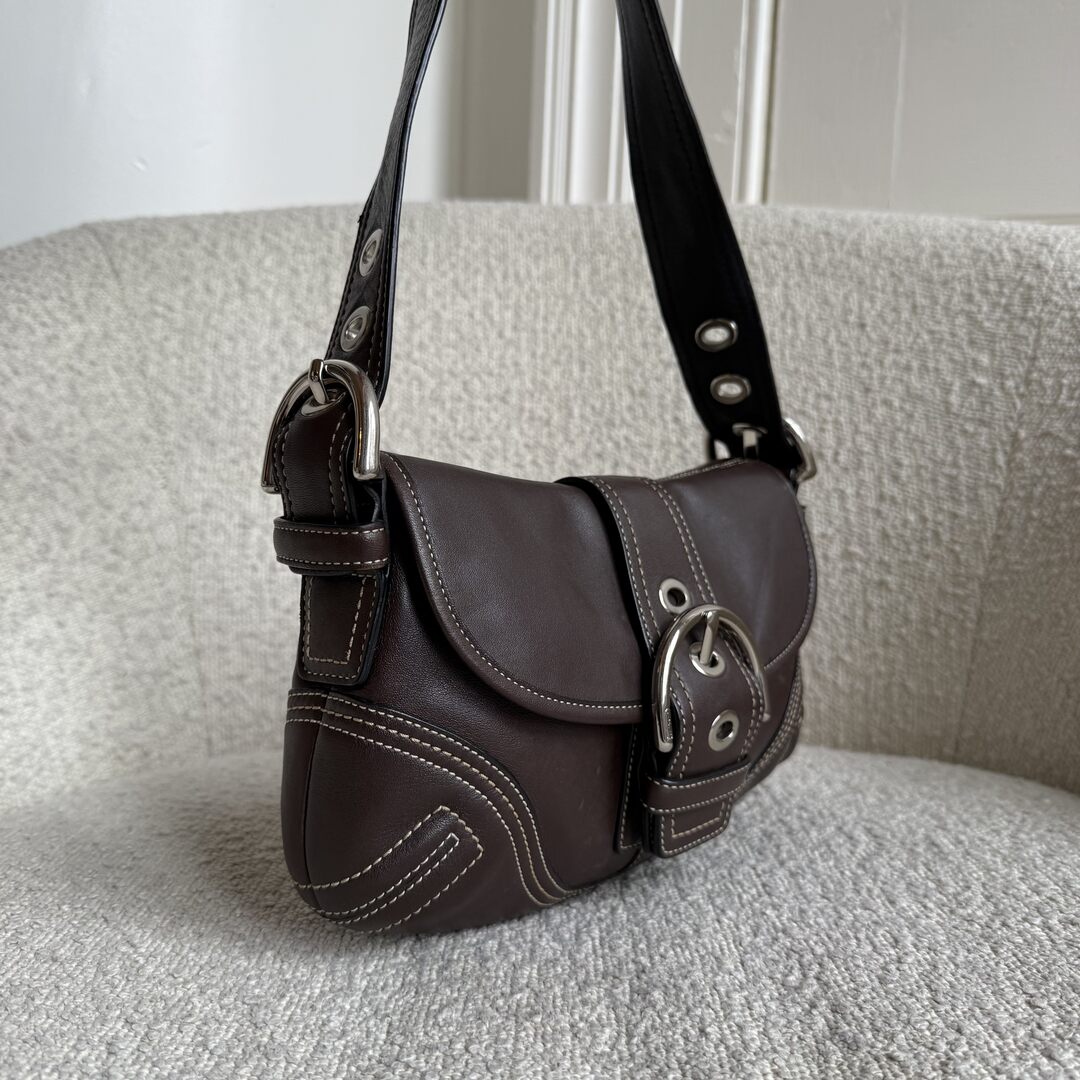 Coach Mini Soho Leather Dark Brown Shoulder Bag