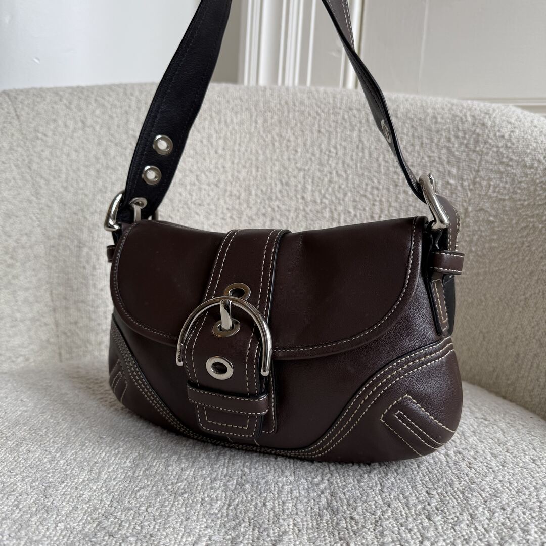 Coach Mini Soho Leather Dark Brown Shoulder Bag