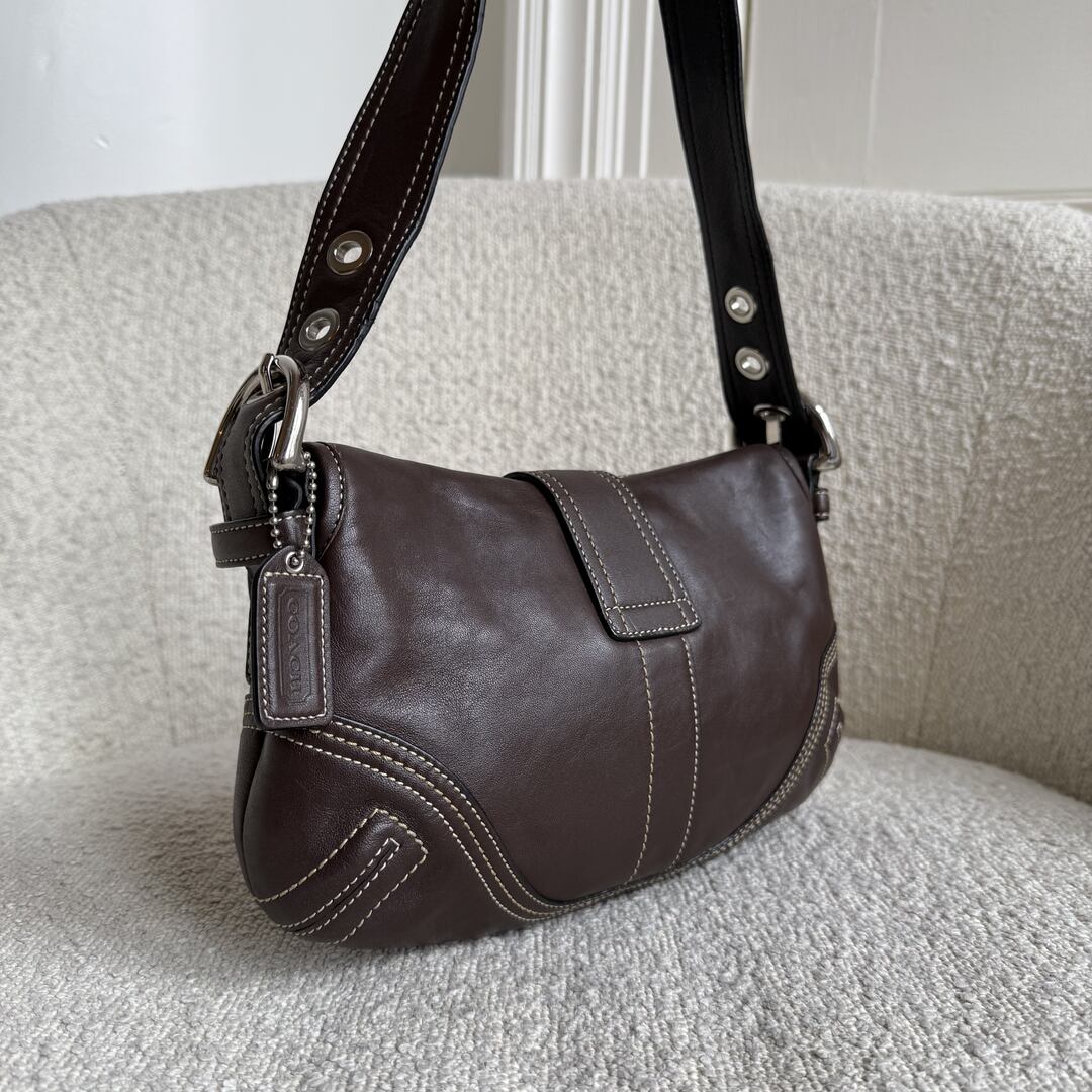 Coach Mini Soho Leather Dark Brown Shoulder Bag