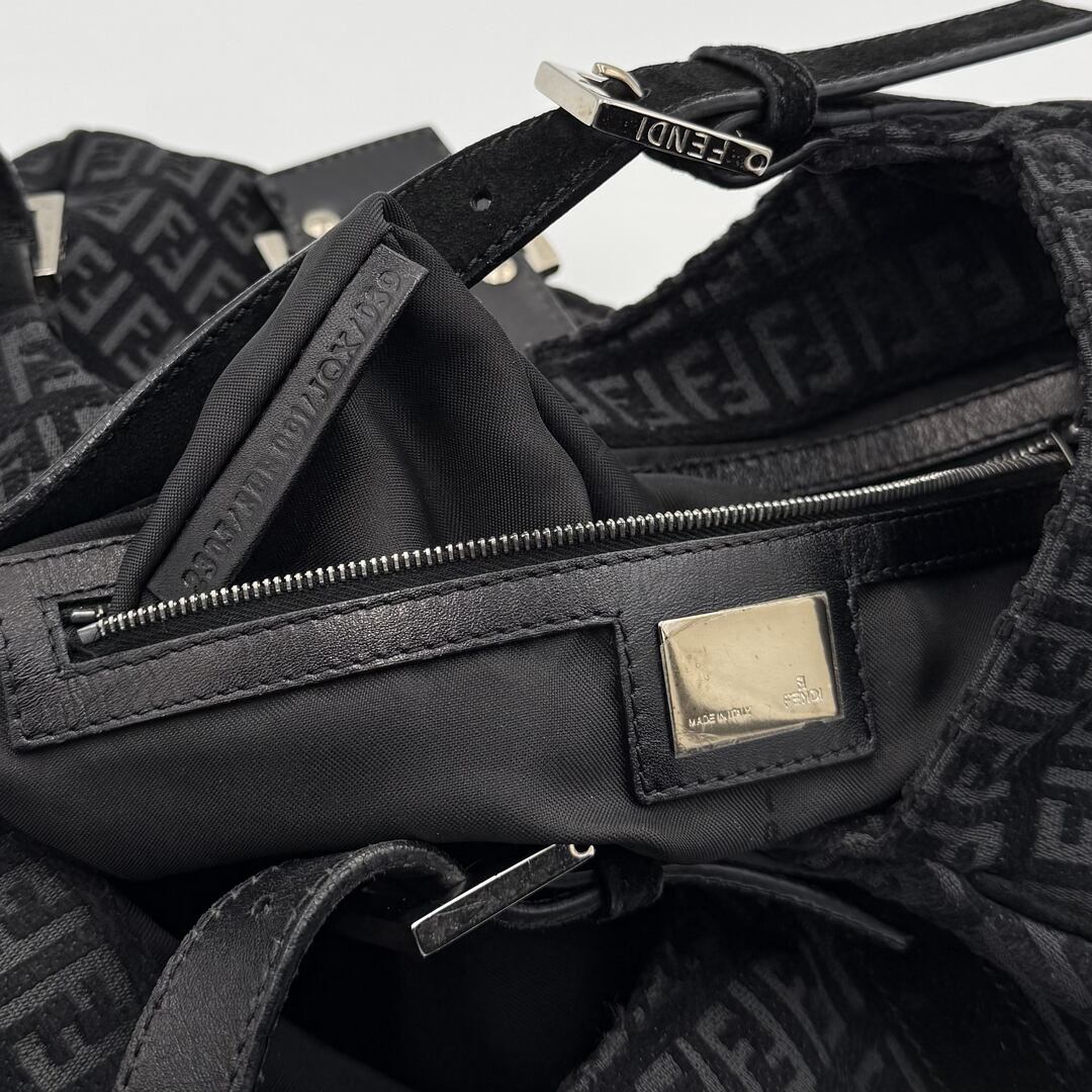 Fendi Zucchino Denim Grey Tote Bag