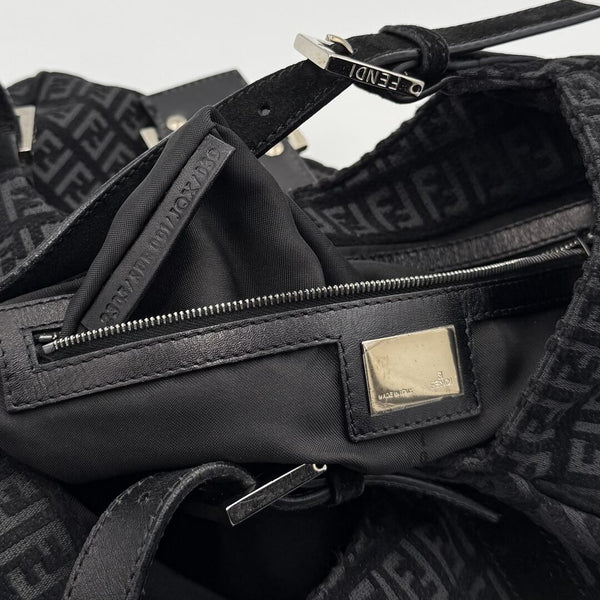 Fendi Zucchino Denim Grey Tote Bag