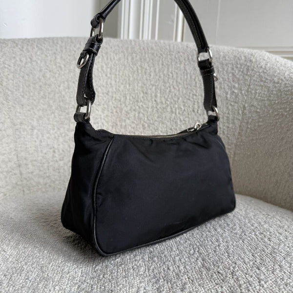 Prada Tessuto Hobo Nylon Black Shoulder Bag