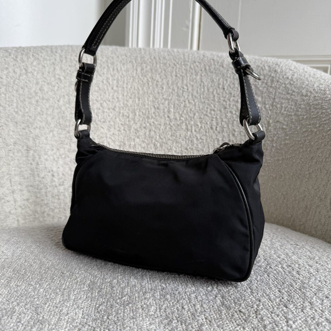 Prada Tessuto Hobo Nylon Black Shoulder Bag