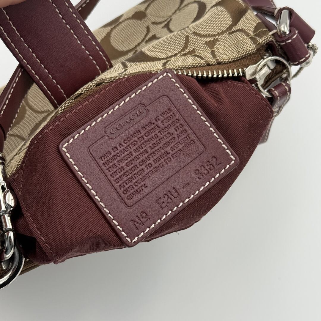 Coach Signature Mini Buckle Burgundy Shoulder Bag