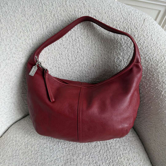 Coach Mini Ergo Hobo Leather Red Shoulder Bag