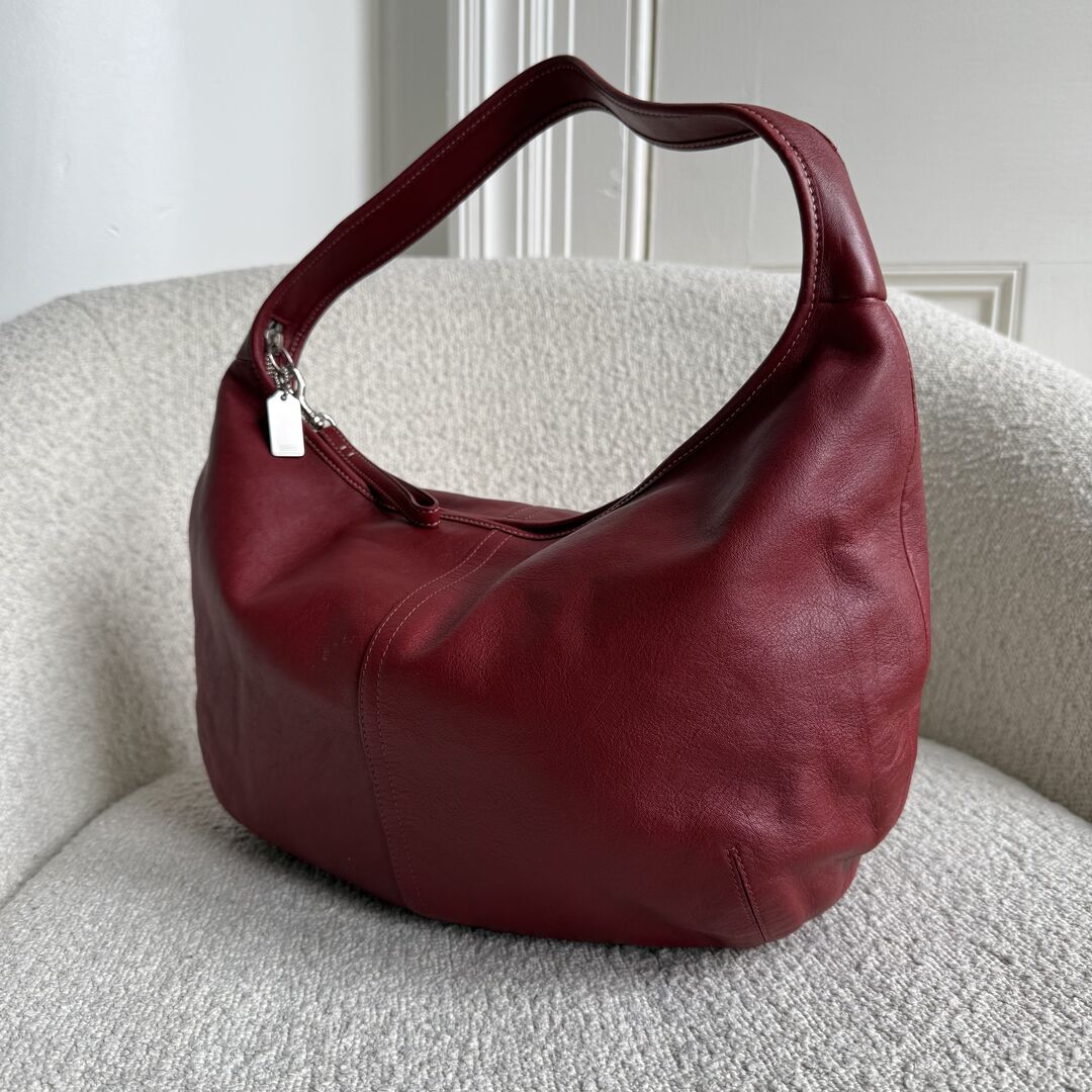Coach Mini Ergo Hobo Leather Red Shoulder Bag