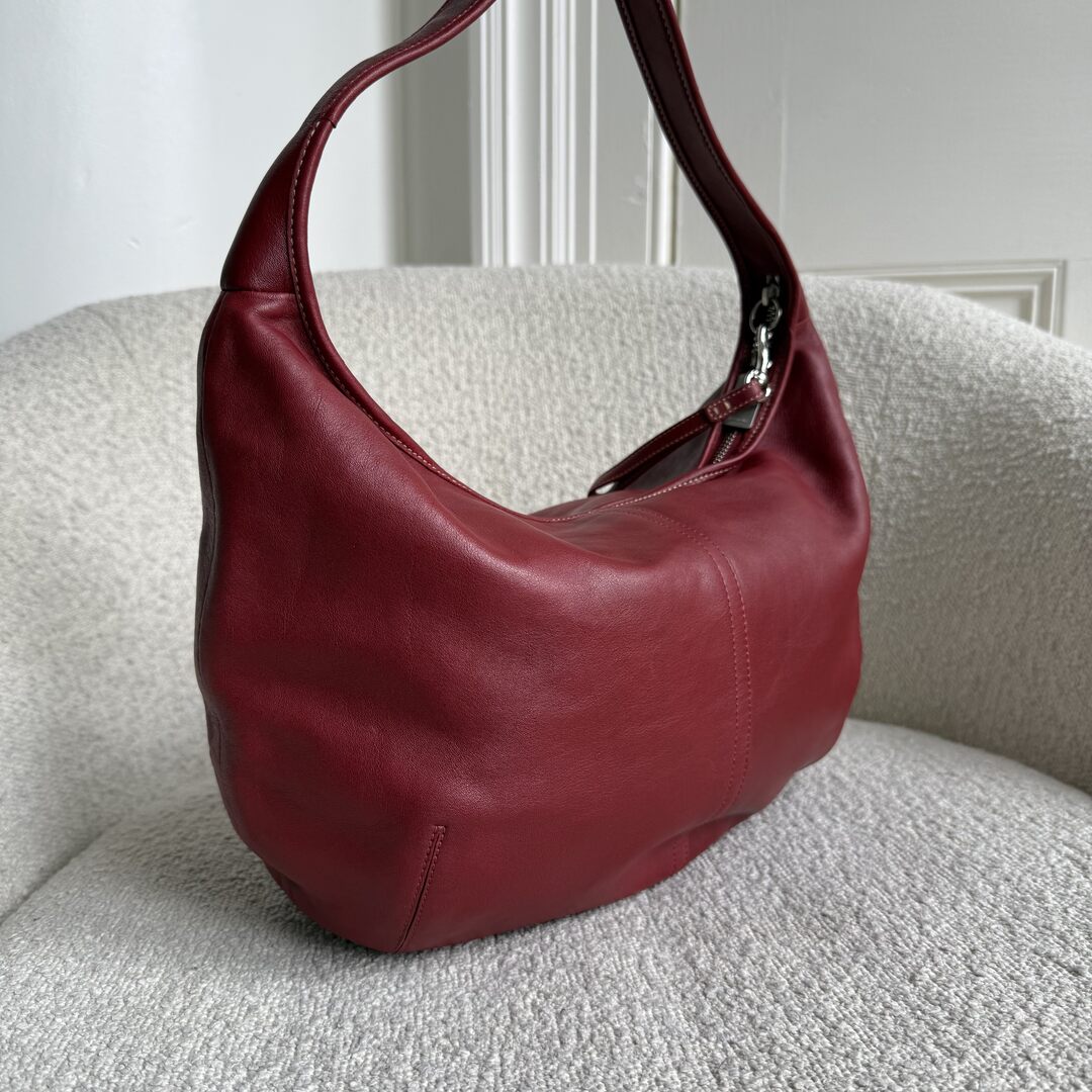 Coach Mini Ergo Hobo Leather Red Shoulder Bag