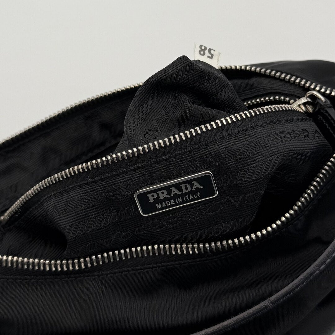 Prada Tessuto Hobo Nylon Black Mini Shoulder Bag