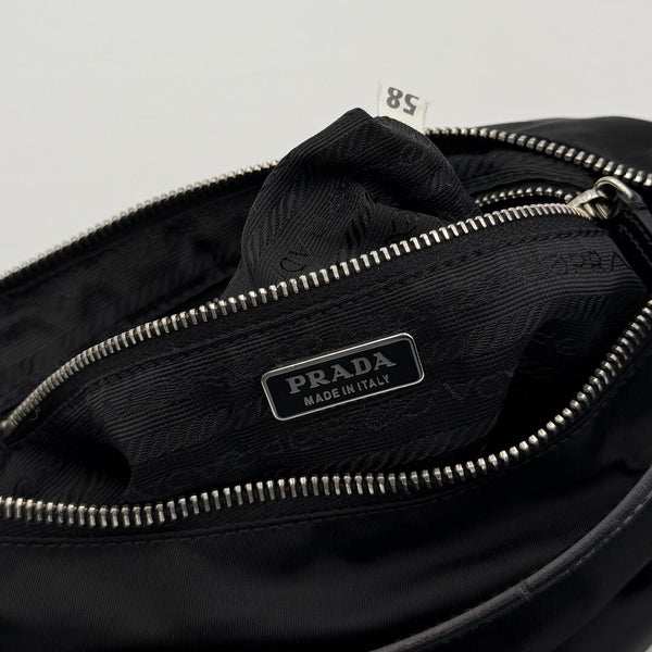 Prada Tessuto Hobo Nylon Black Mini Shoulder Bag
