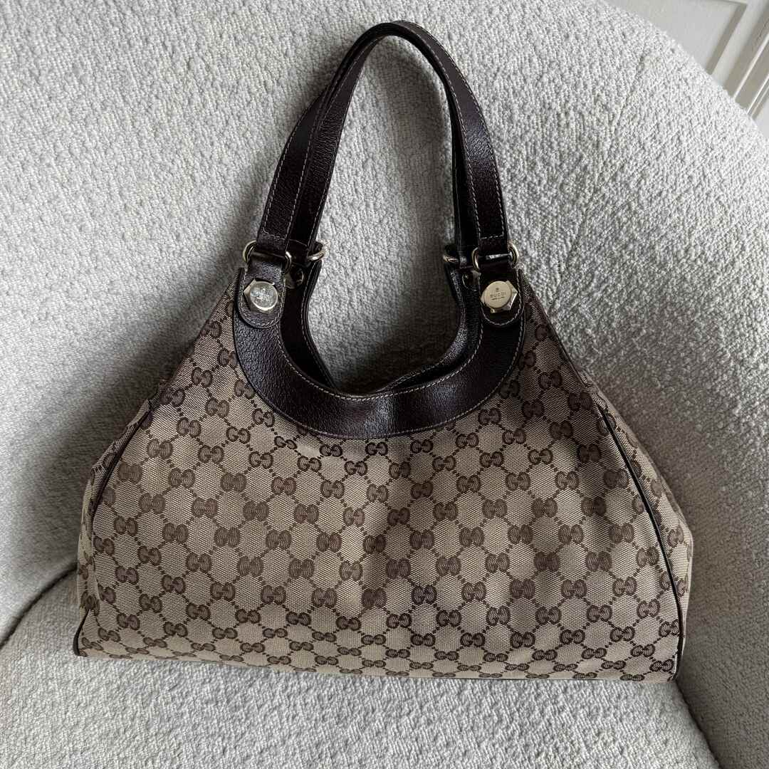 Gucci GG Monogram Canvas Brown Tote Bag