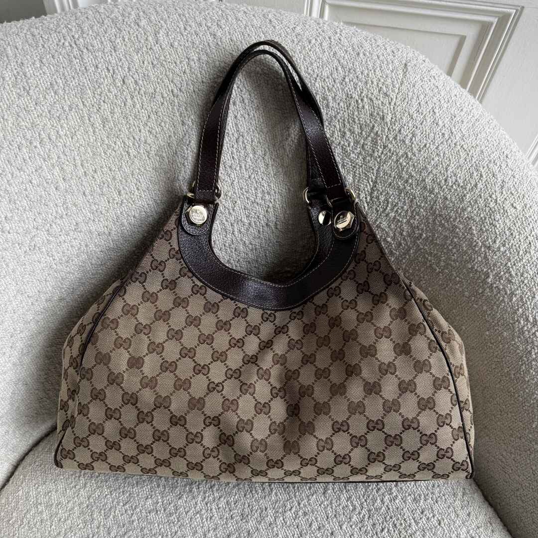 Gucci GG Monogram Canvas Brown Tote Bag