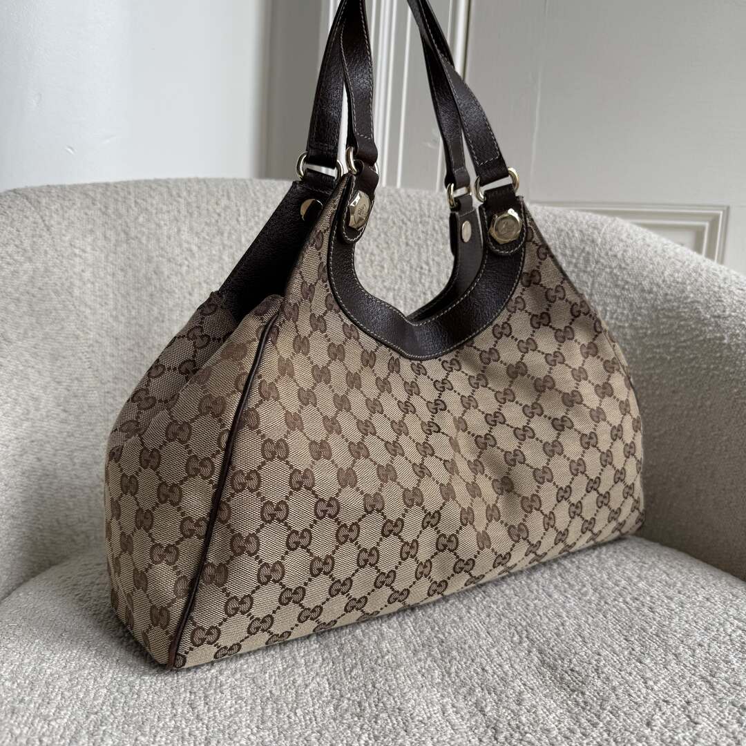 Gucci GG Monogram Canvas Brown Tote Bag
