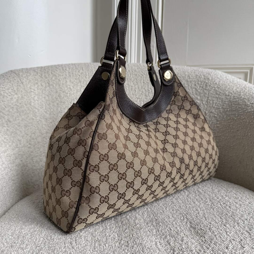 Gucci GG Monogram Canvas Brown Tote Bag