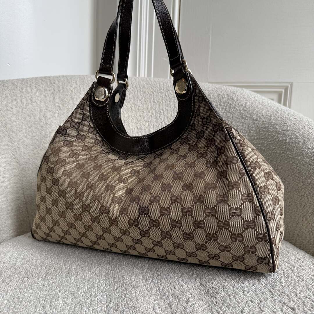 Gucci GG Monogram Canvas Brown Tote Bag
