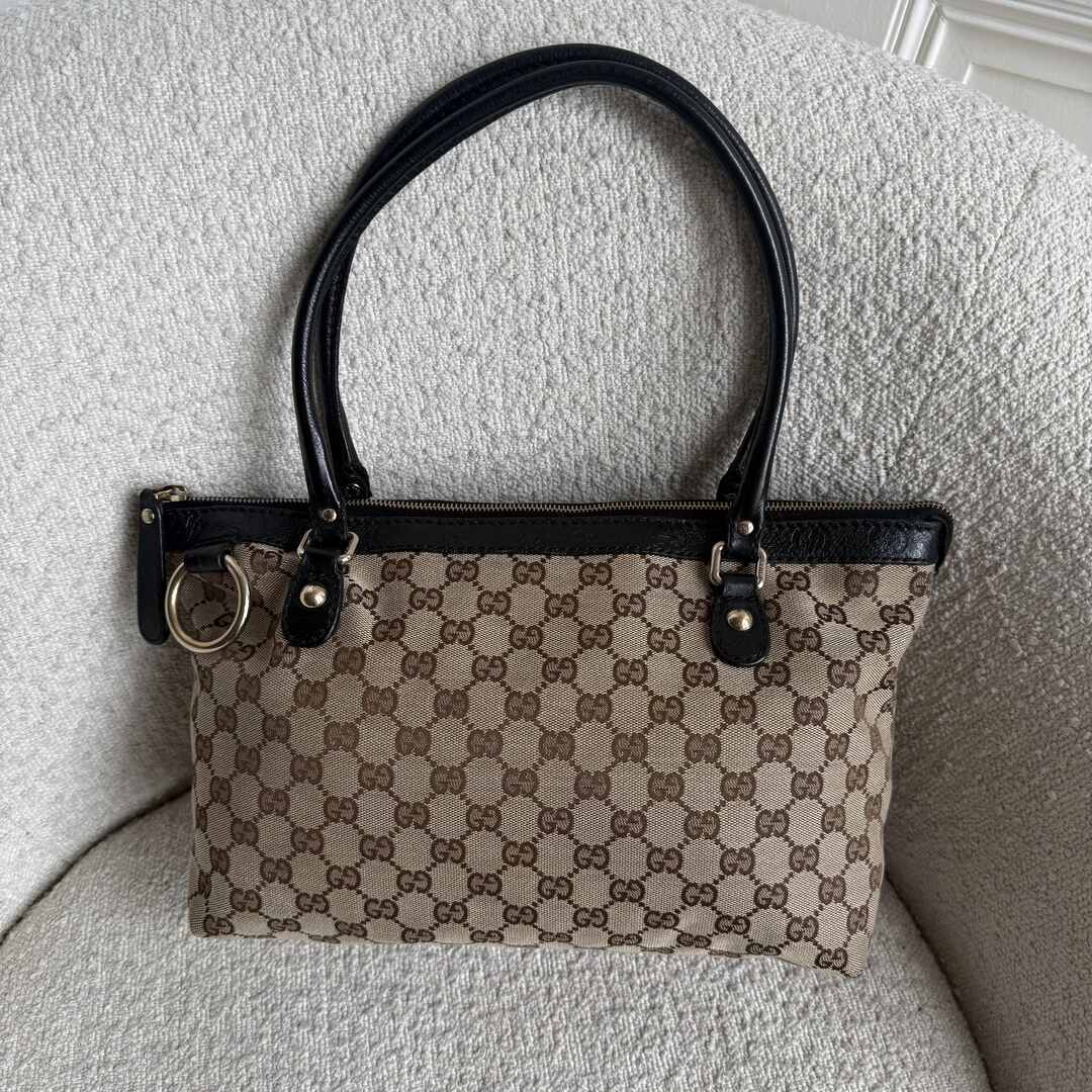 Gucci GG Canvas Black Shoulder Bag
