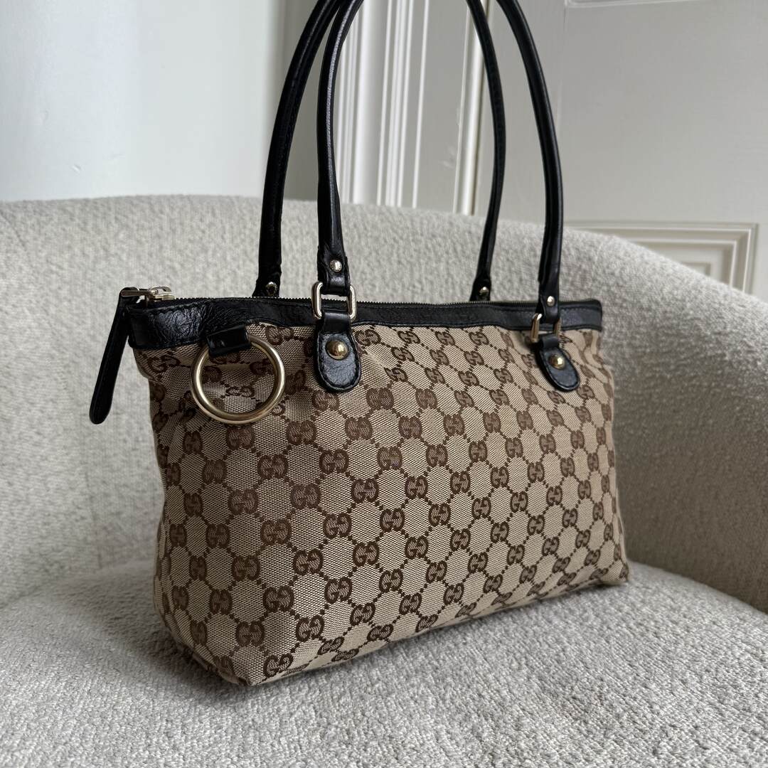 Gucci GG Canvas Black Shoulder Bag
