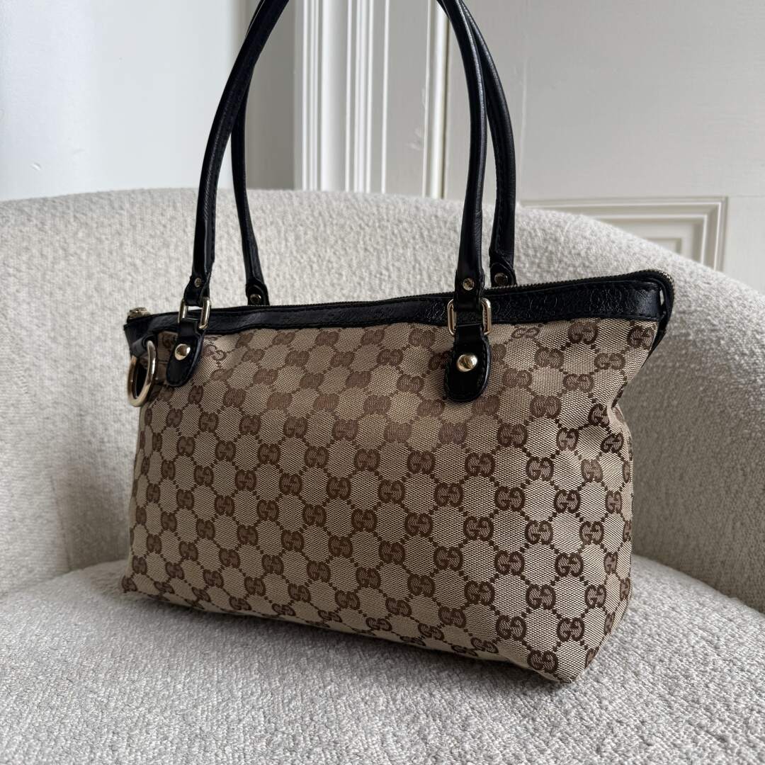 Gucci GG Canvas Black Shoulder Bag