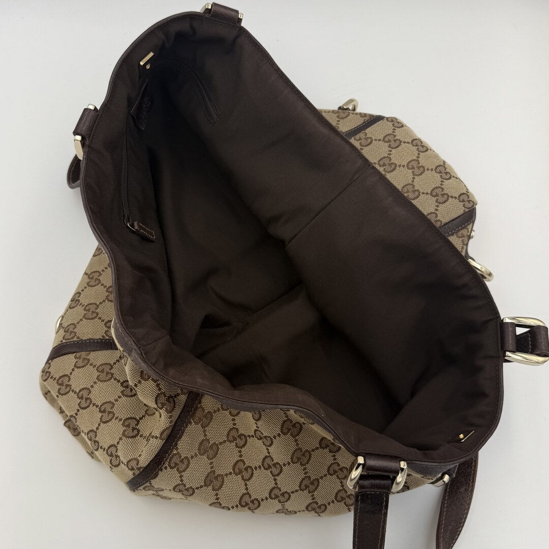 Gucci GG Canvas Abbey D-Ring Brown Tote Bag