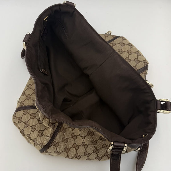 Gucci GG Canvas Abbey D-Ring Brown Tote Bag