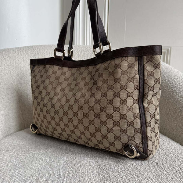 Gucci GG Canvas Abbey D-Ring Brown Tote Bag