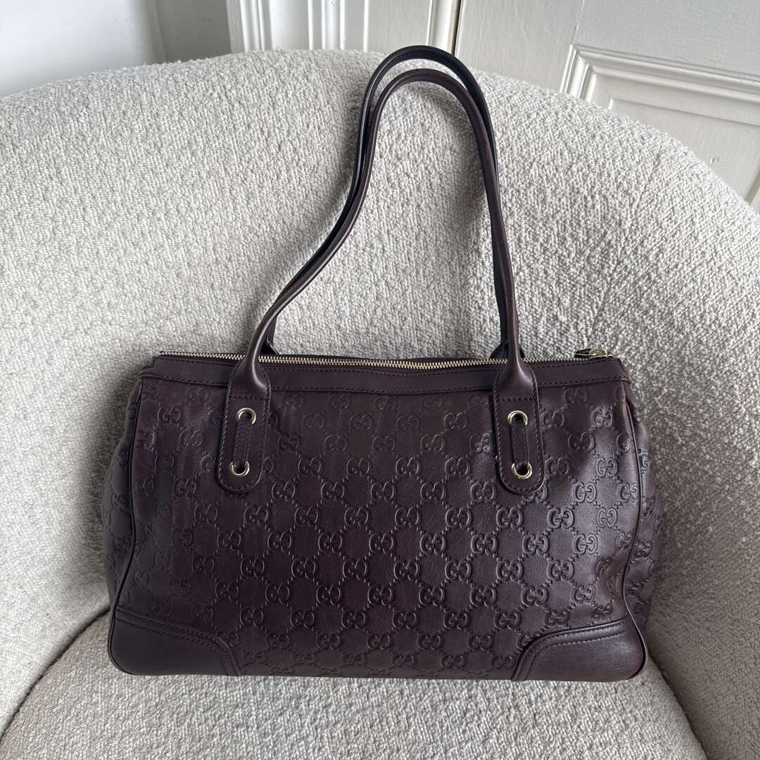 Gucci Guccissima Princy Brown Leather Tote Bag
