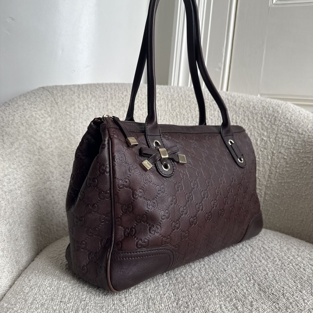 Gucci Guccissima Princy Brown Leather Tote Bag
