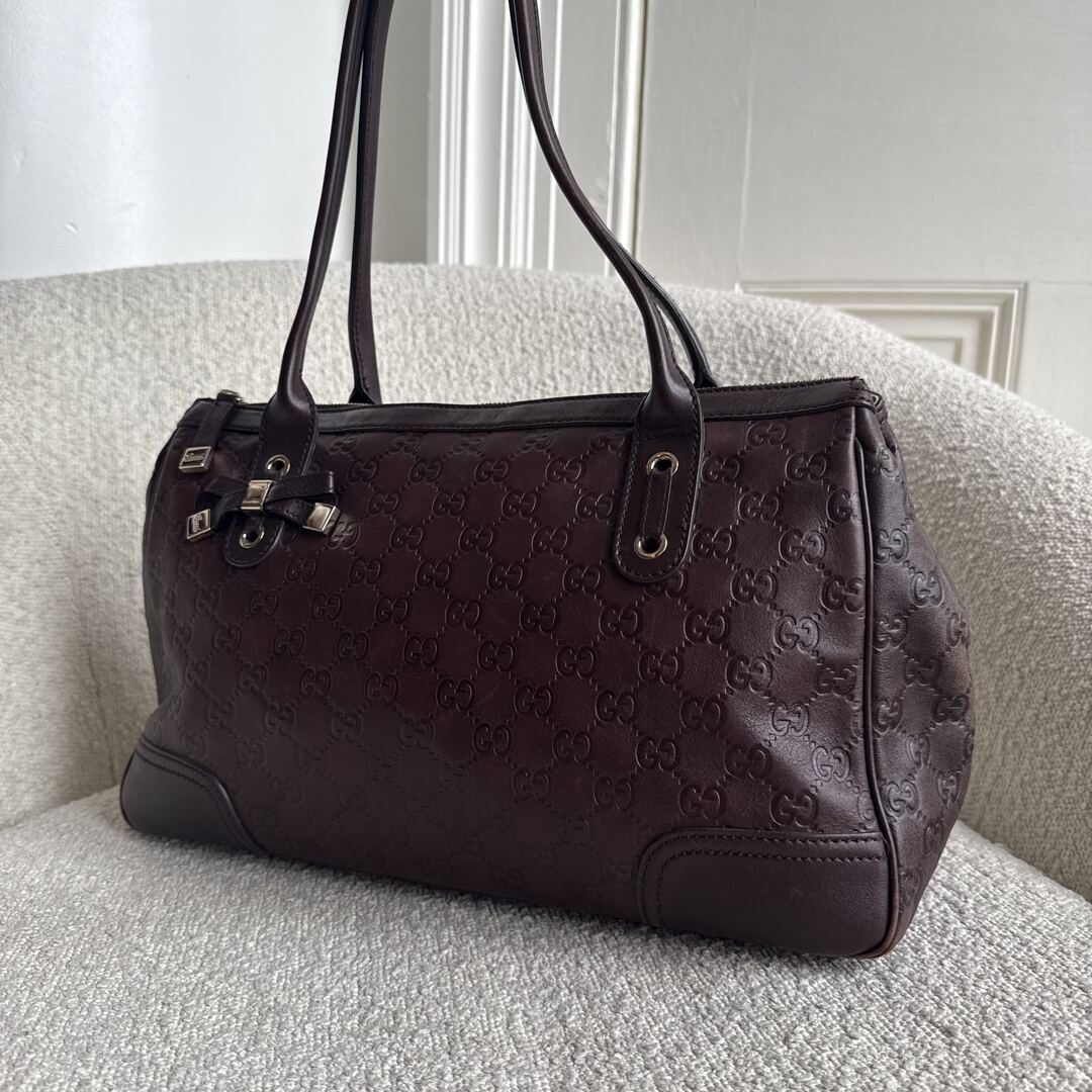 Gucci Guccissima Princy Brown Leather Tote Bag