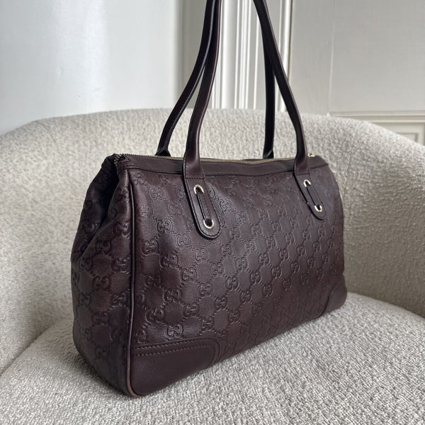 Gucci Guccissima Princy Brown Leather Tote Bag