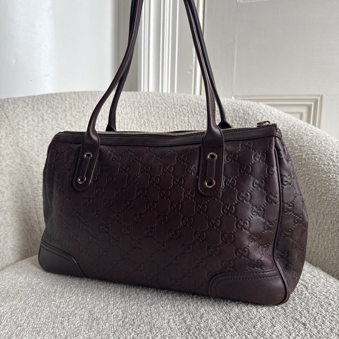 Gucci Guccissima Princy Brown Leather Tote Bag