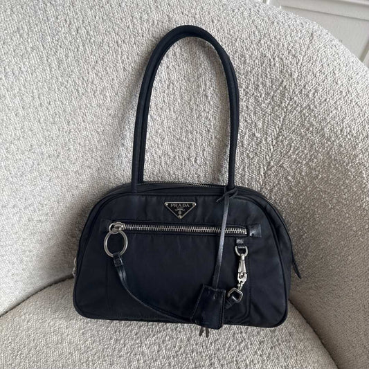 Prada Tessuto Nylon Black Shoulder Bag