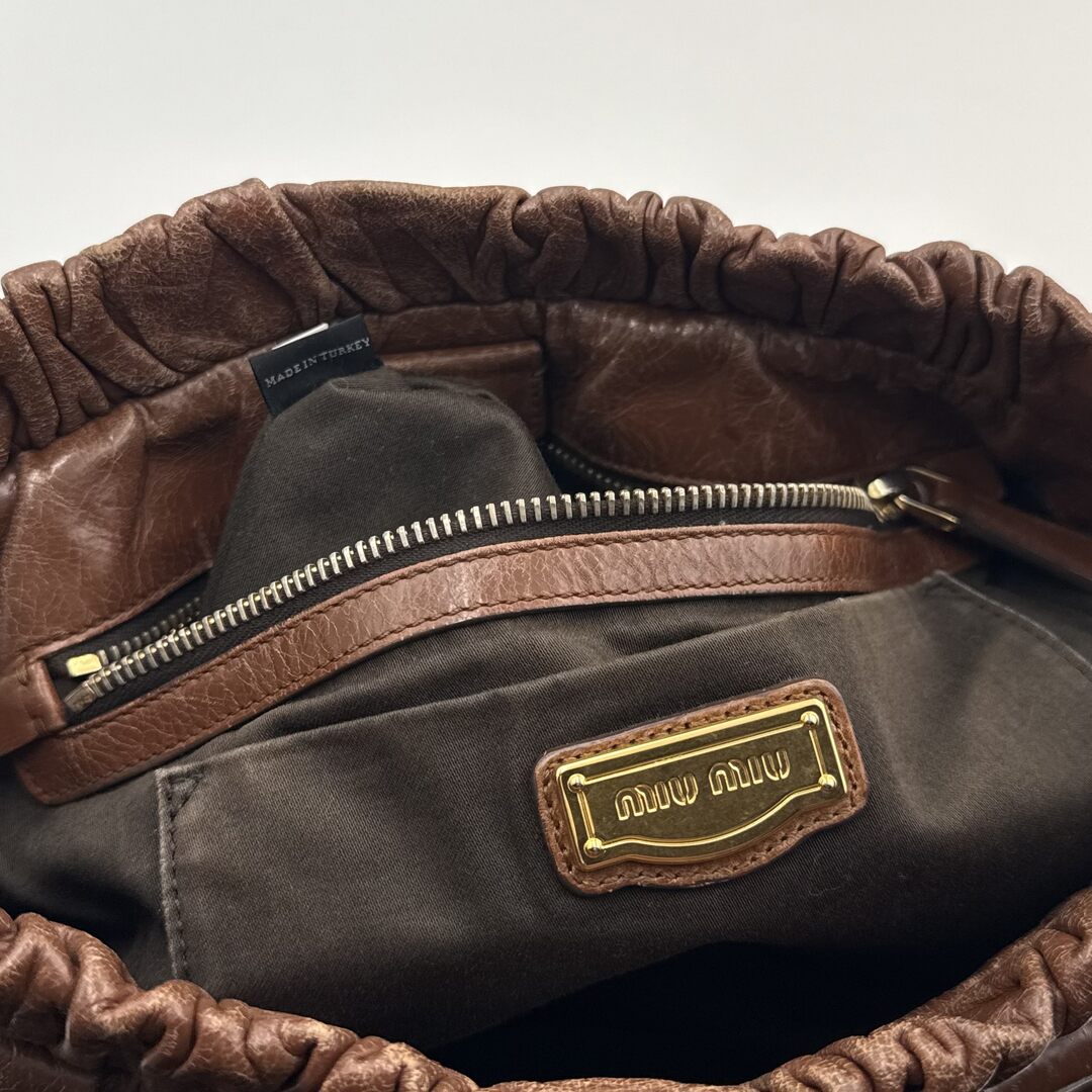 Miu Miu Vitello Leather Brown Handbag