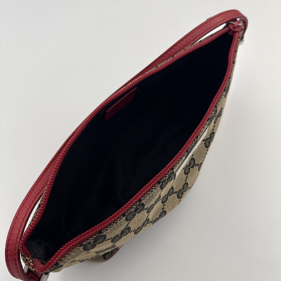 Gucci Monogram Red Boat Pochette Handbag