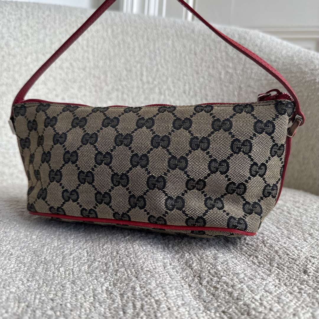 Gucci Monogram Red Boat Pochette Handbag