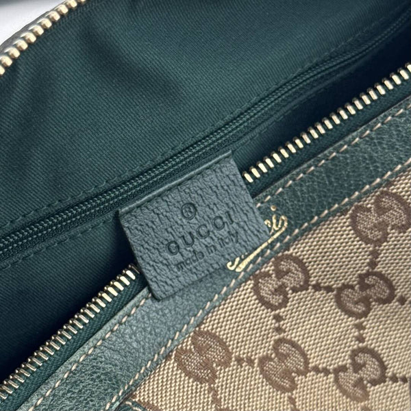 Gucci GG Canvas Abbey Boston Green Shoulder Bag