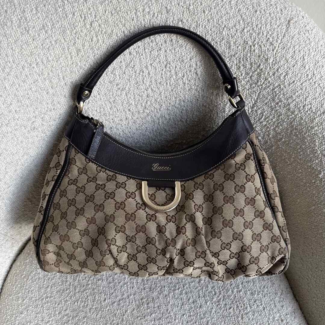 Gucci GG Canvas Abbey Brown Shoulder Bag