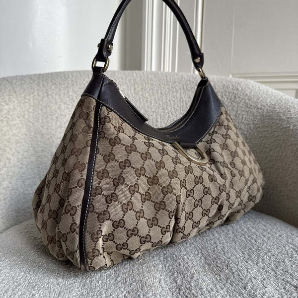 Gucci GG Canvas Abbey Brown Shoulder Bag