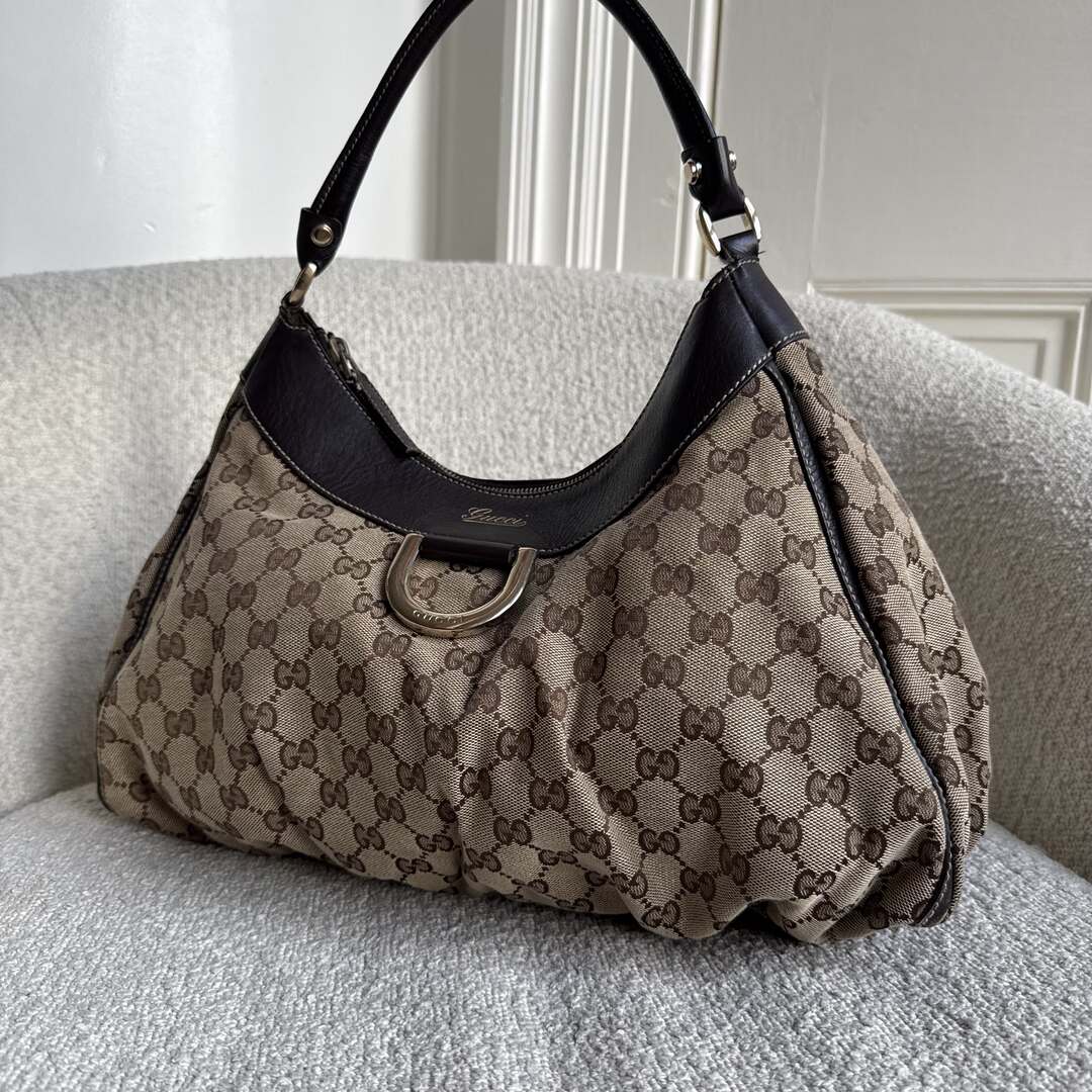 Gucci GG Canvas Abbey Brown Shoulder Bag