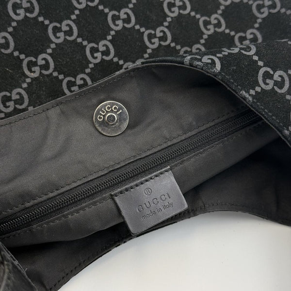Gucci GG Suede Hobo Navy Shoulder Bag