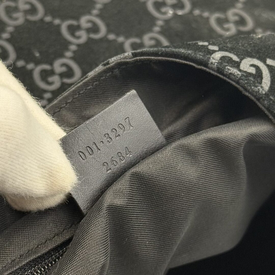 Gucci GG Suede Hobo Navy Shoulder Bag