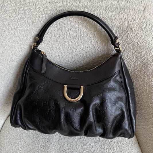 Gucci Guccissima Abbey Black Shoulder Bag