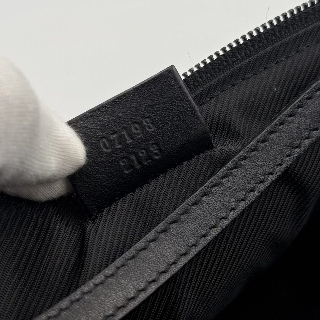 Gucci GG Monogram Black Boat Pochette Handbag