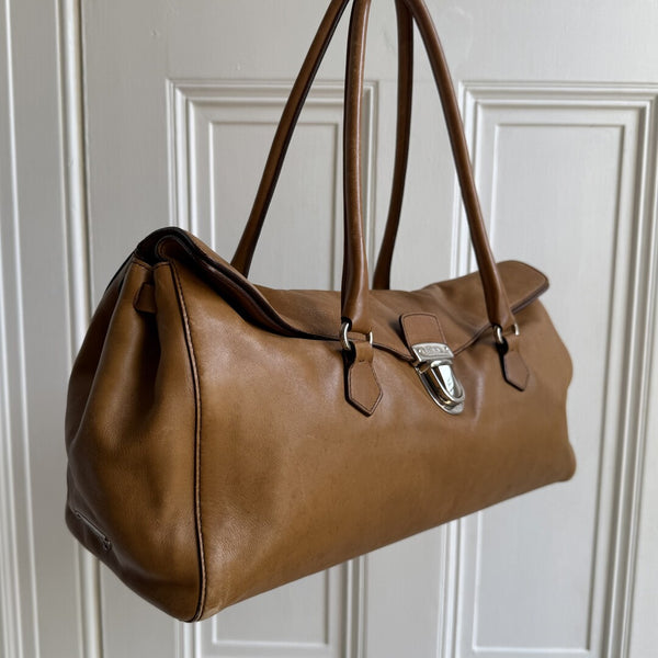 Prada Easy Leather Brown Shoulder Bag