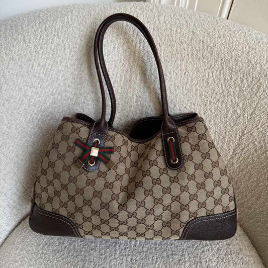 Gucci GG Canvas Princy Brown Tote Bag